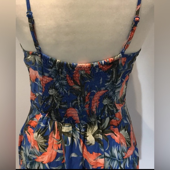 Cotton On Women's Size Small Blue Orange Tropical Mini Sundress Spaghetti Straps - Picture 3 of 7
